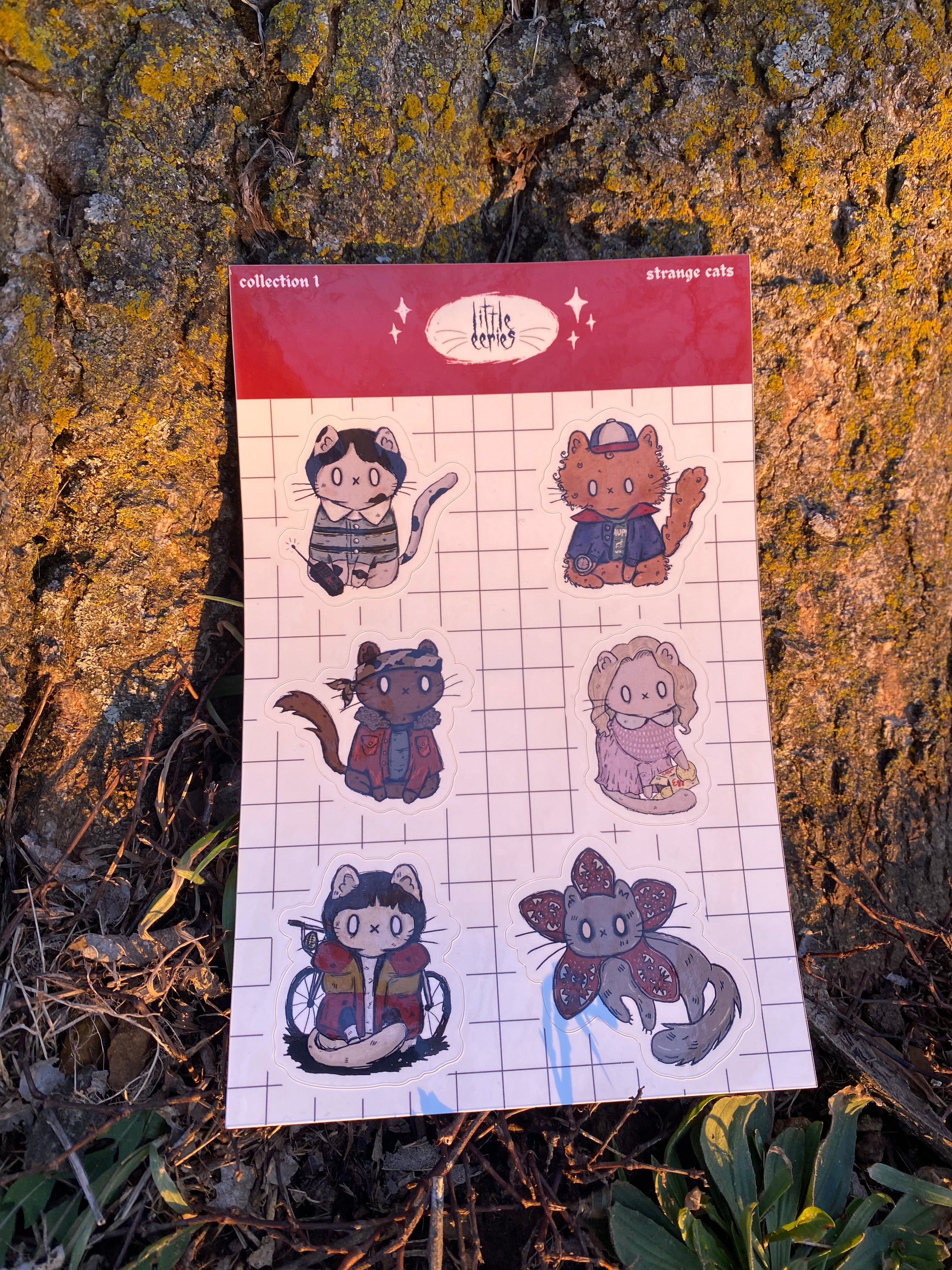 strange cats sticker sheet 1