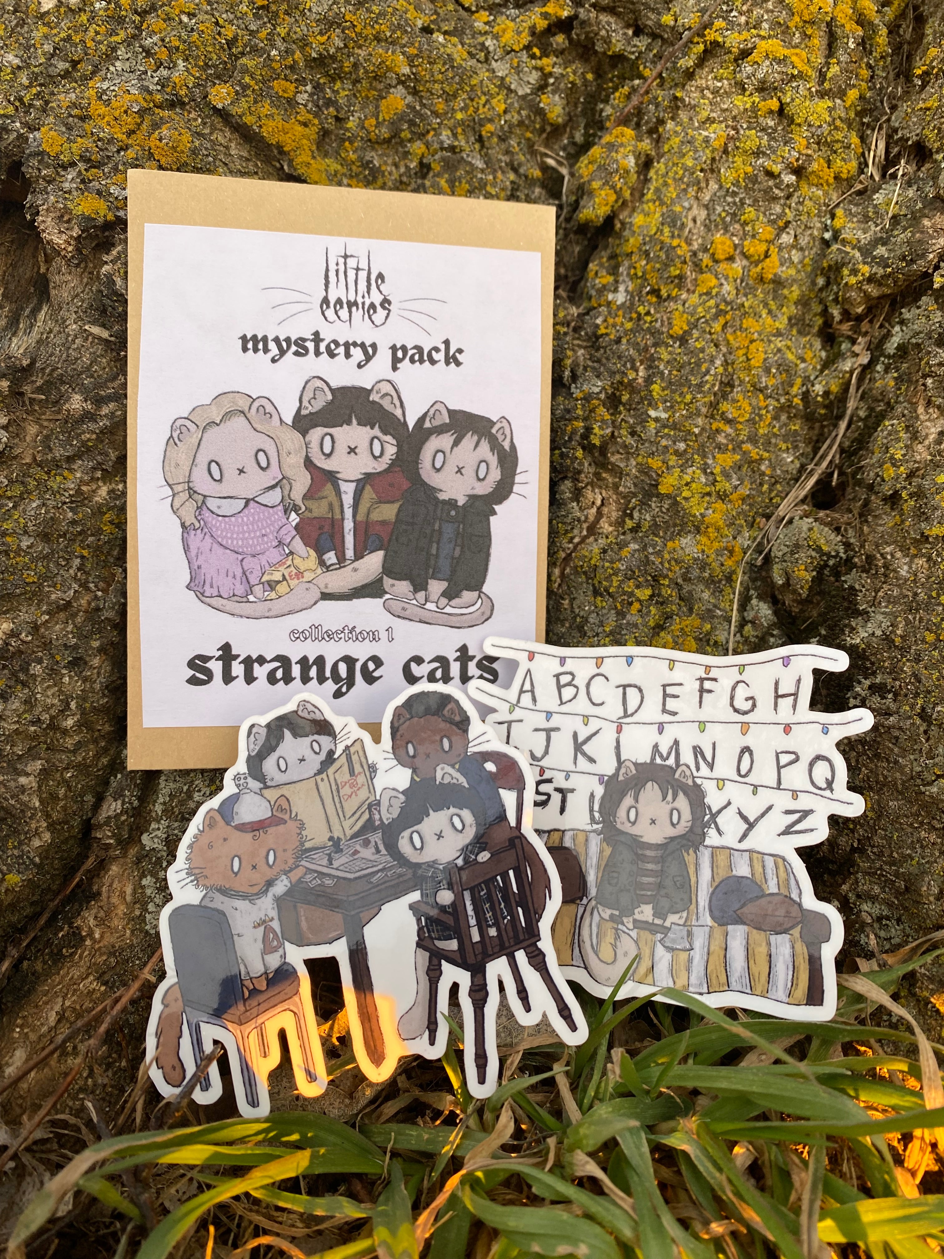 strange cats sticker mystery packs
