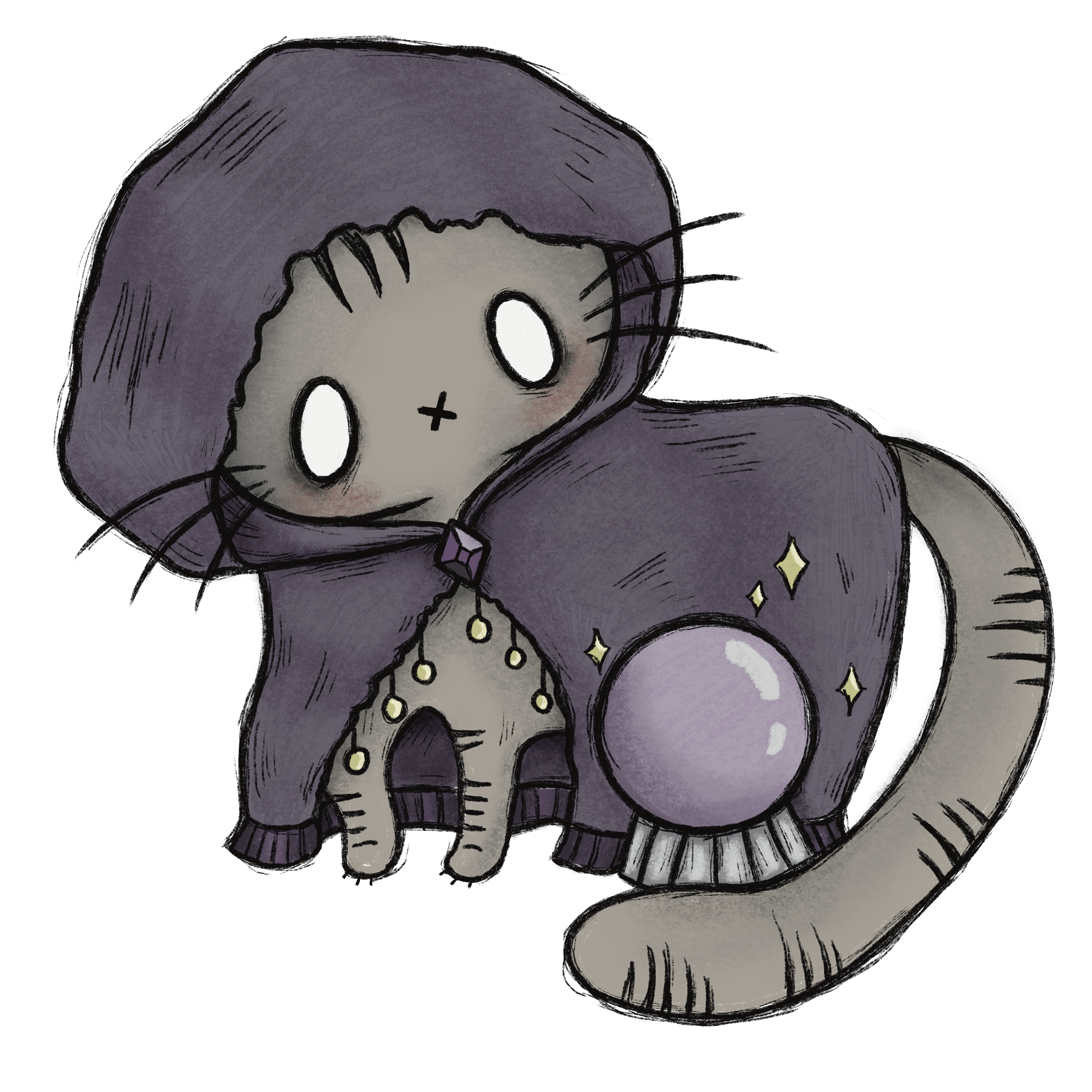 fortune teller cat sticker PRE-ORDER