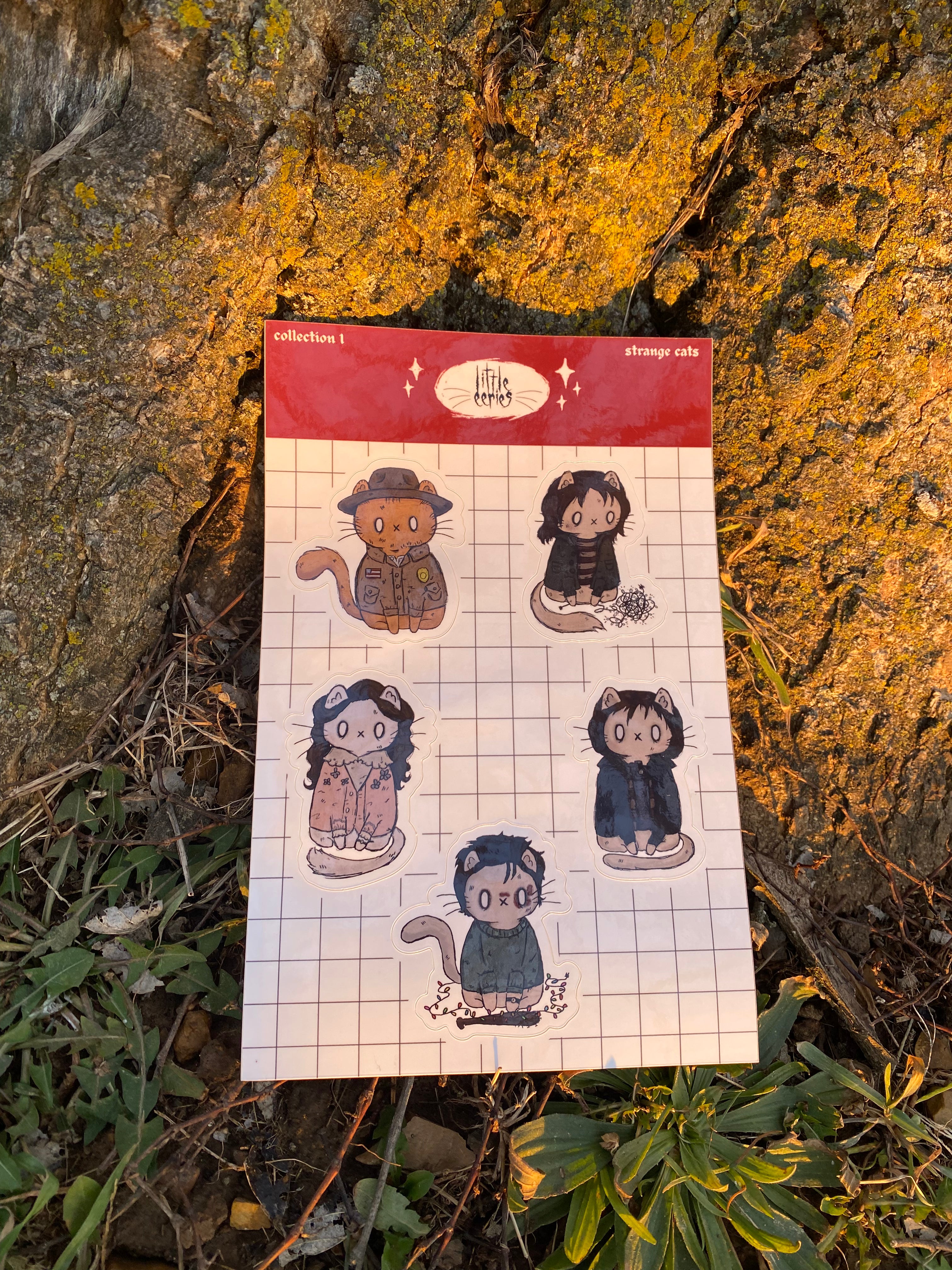 strange cats sticker sheet 2