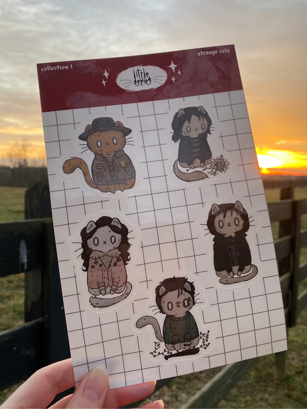 strange cats sticker sheet 2