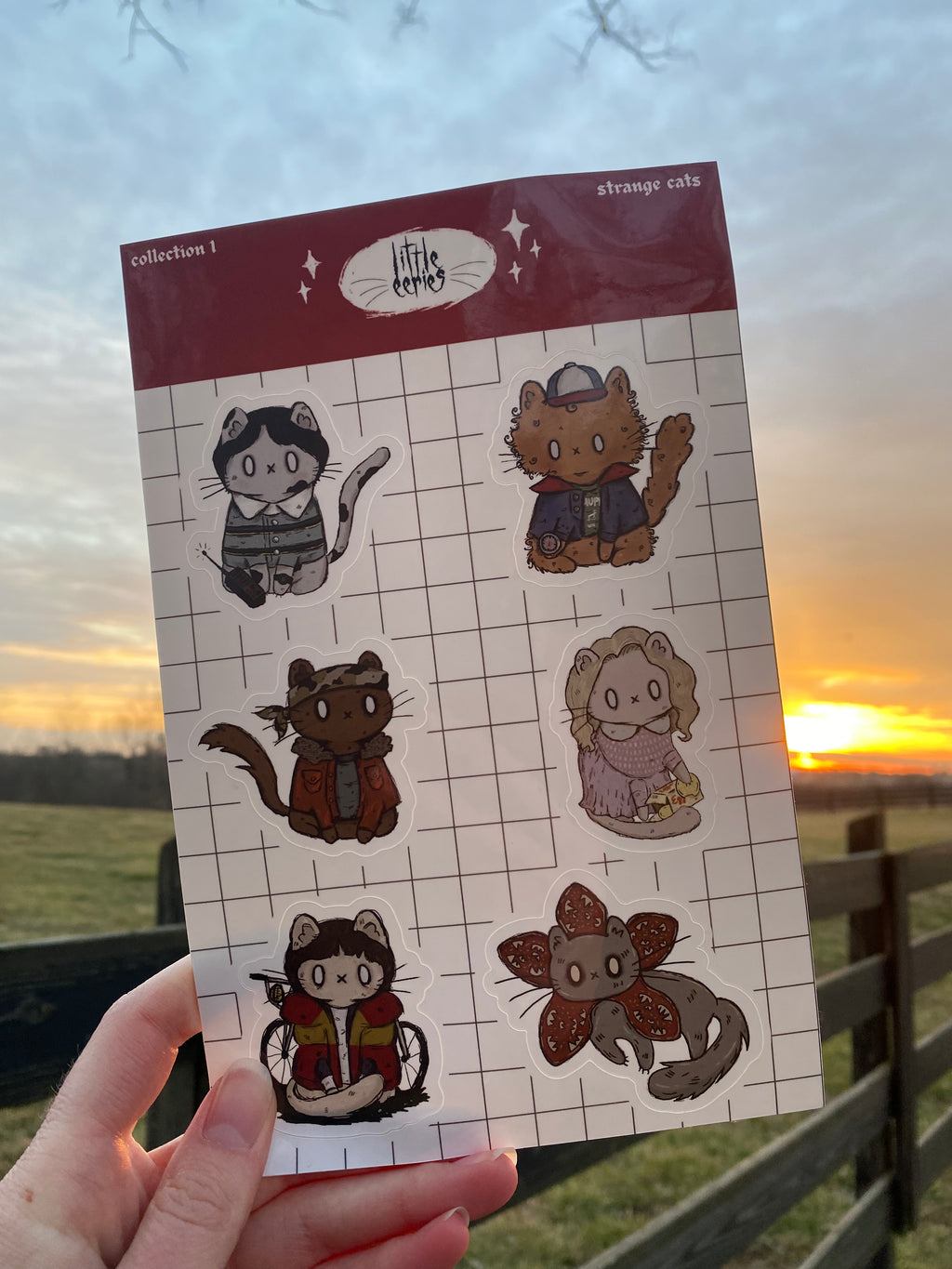 strange cats sticker sheet 1