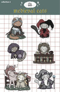 medieval cats sticker sheet PRE-ORDER